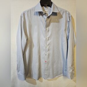 Amani Collezioni  Blue Pin Stripe Dress Shirt
